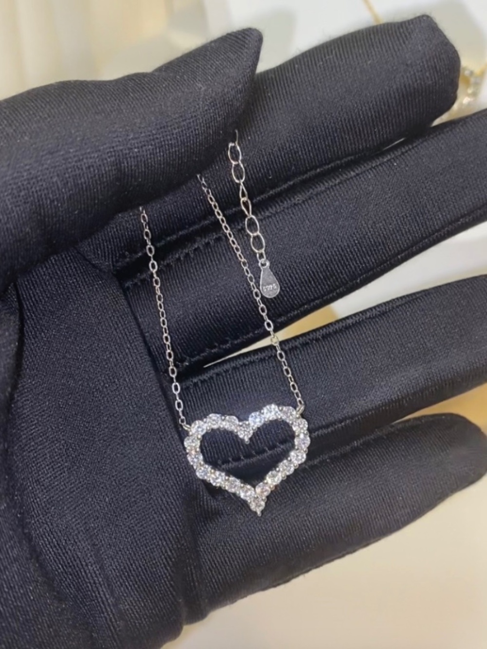 Moissanite Heart Pendant Necklace | S925 Sterling Silver/Gold